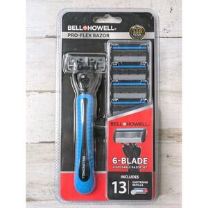 BELL & HOWELL PRO FLEX Razors 6 Precision‎ Blades w/ 13 Refill Cartridges - NEW
